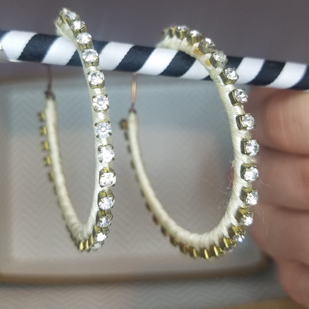 Rhinestone Rimmed Hoops